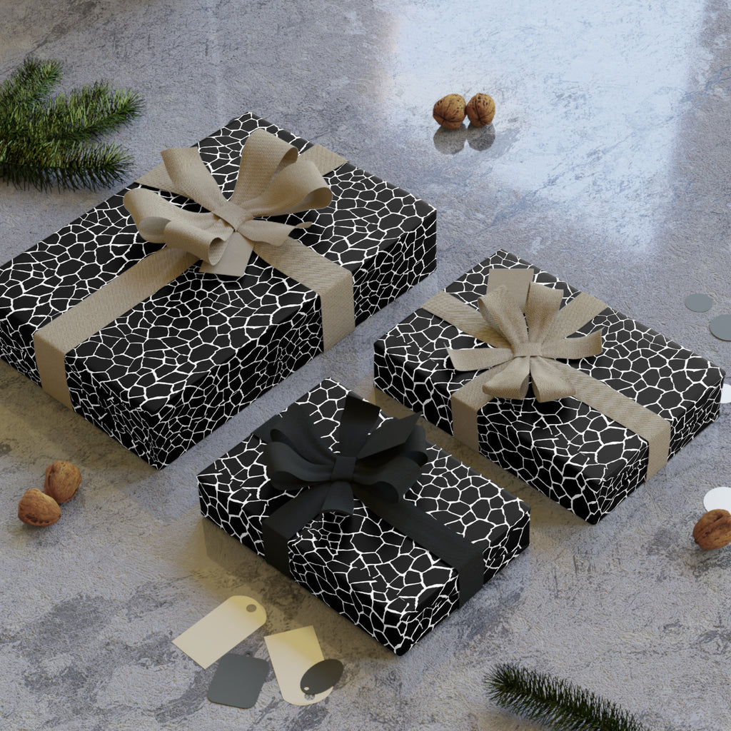 Gift Wrapping Paper Roll – Elegant Black Textured Pattern